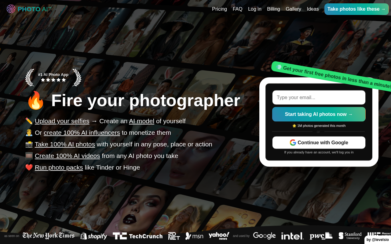 Screenshot of Photo AI Review: Generate Realistic AI Photos and Videos