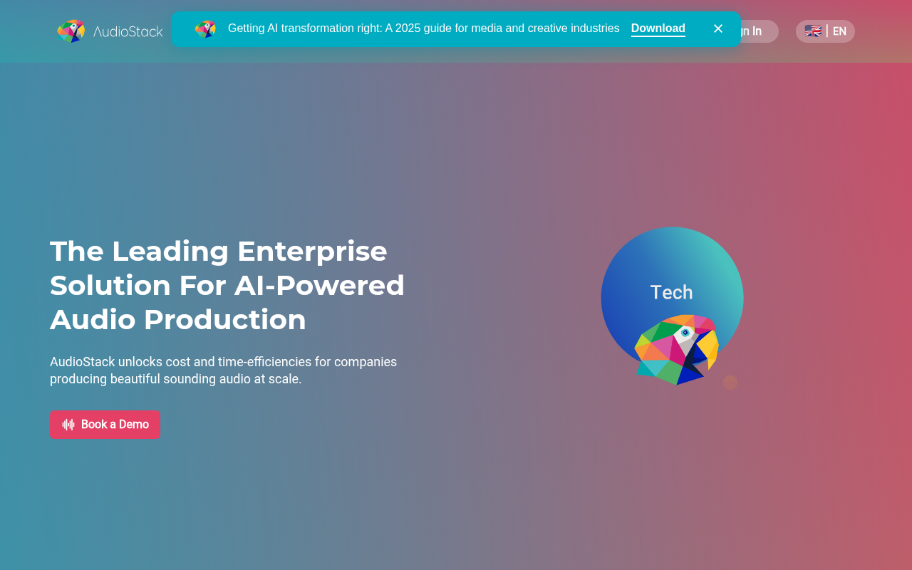 Screenshot of AudioStack: Revolutionizing Audio Production with AI