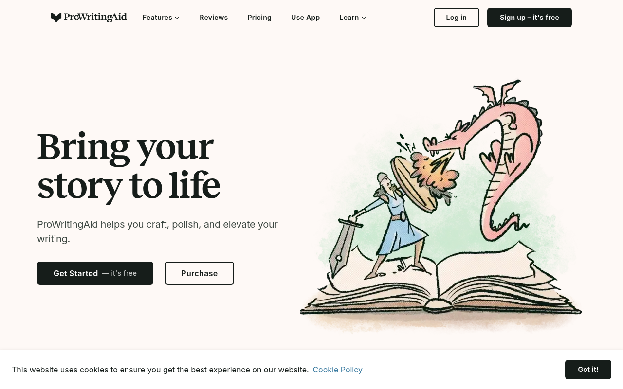 Screenshot of ProWritingAid: Unleash Your Inner Wordsmith