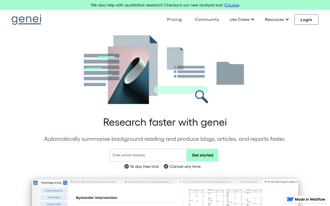 Screenshot of Genei Review: AI-Powered Research and Summarization for Maximum Productivity