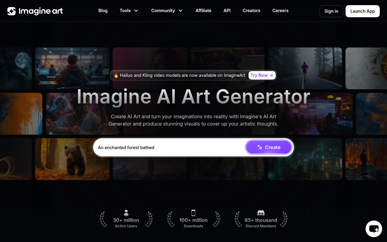 Screenshot of Imagine AI Art Generator: Transform Text into Stunning Visuals