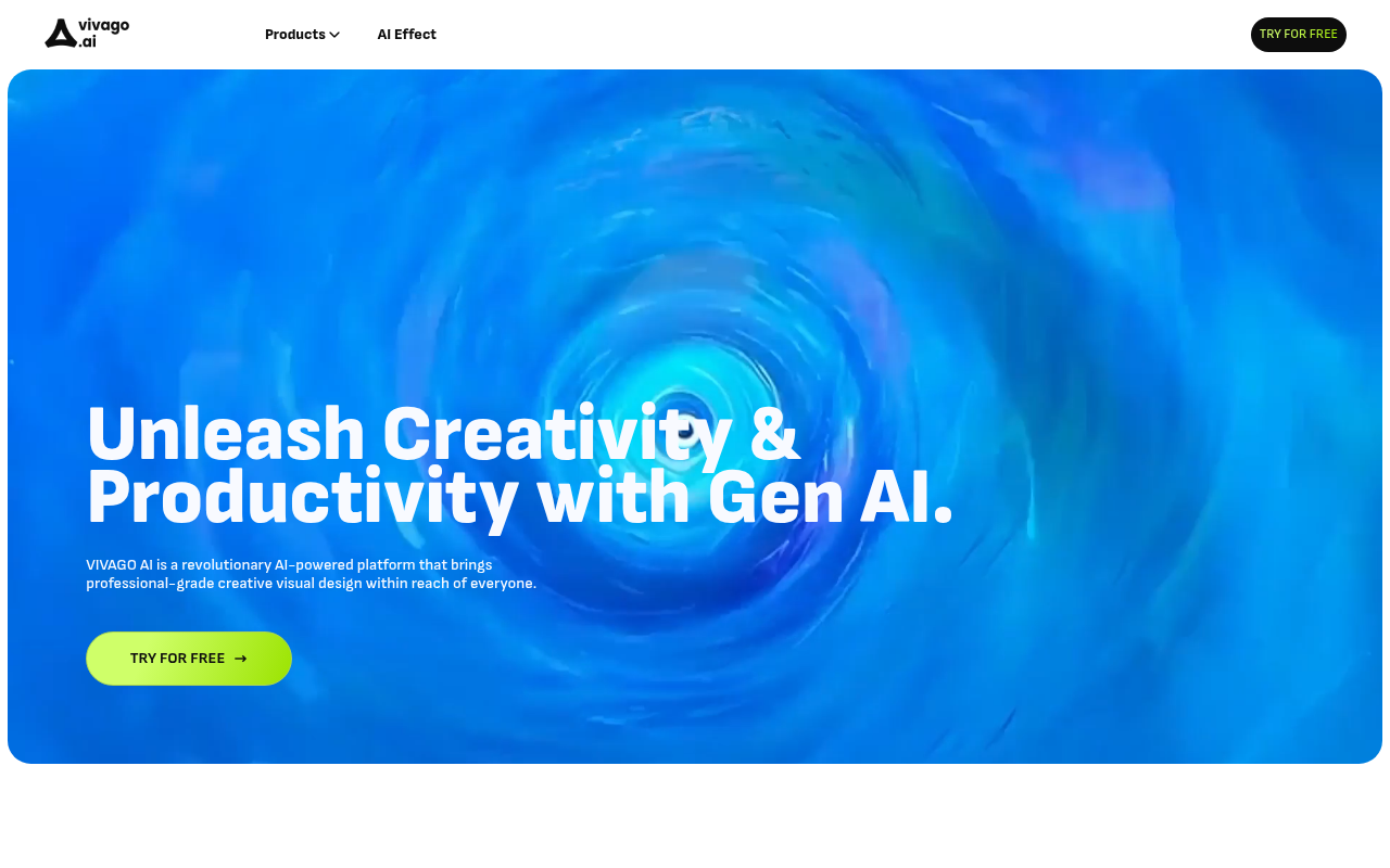 Screenshot of Vivago AI: Unleash Your Creativity with Free AI Image & Video Tools
