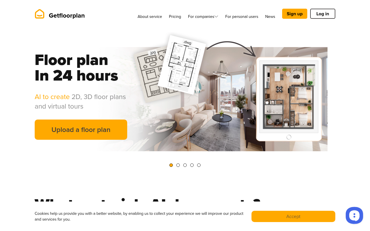 Screenshot of GetFloorplan: AI-Powered 2D & 3D Floor Plan Design