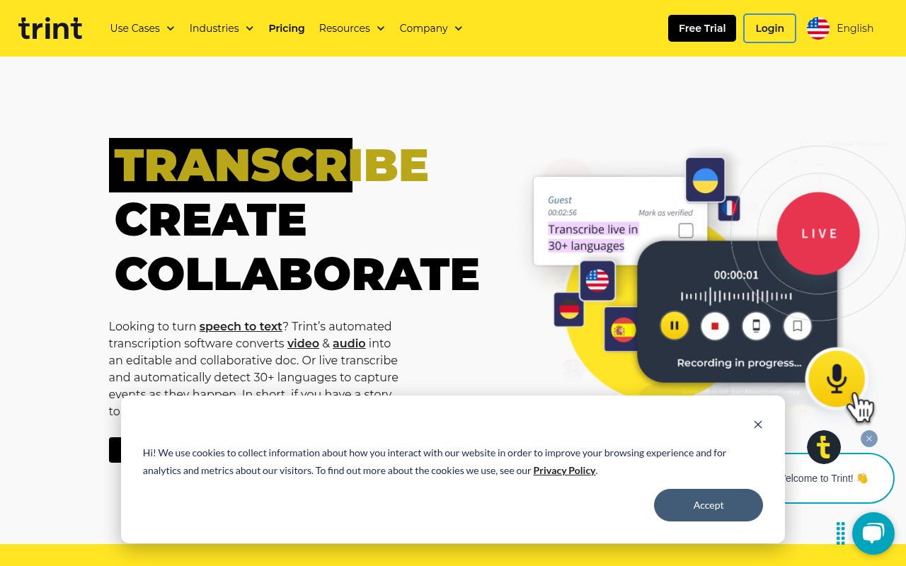 Screenshot of Trint Review: AI Transcription & Content Editing Powerhouse