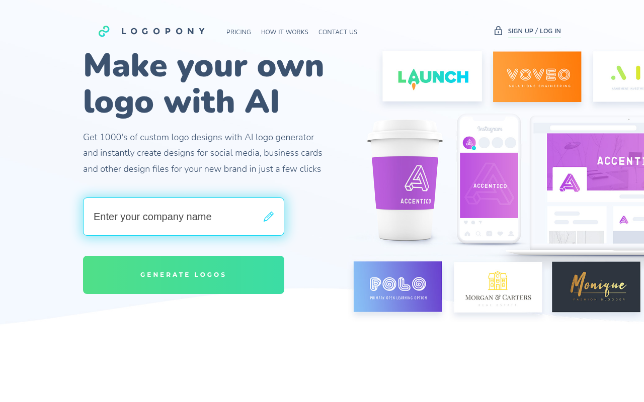 Screenshot of Logopony: AI-Powered Logo Design for Effortless Branding