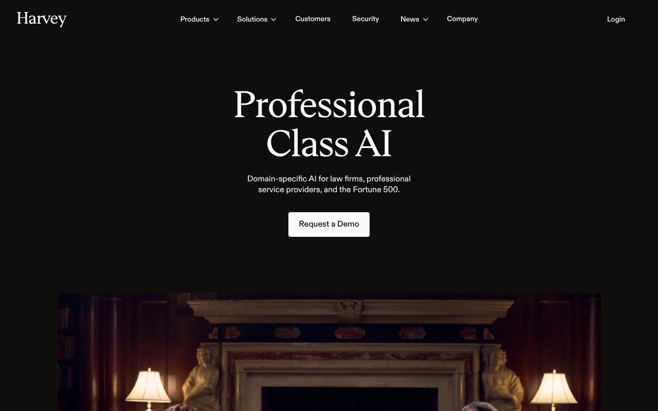 Screenshot of Harvey AI: The AI Powerhouse for Professional Services