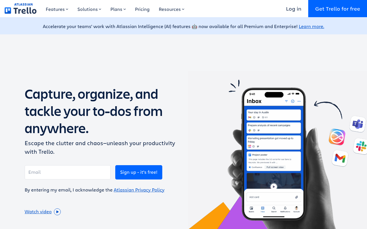 Screenshot of Trello: Your AI-Powered Command Center for Project Bliss