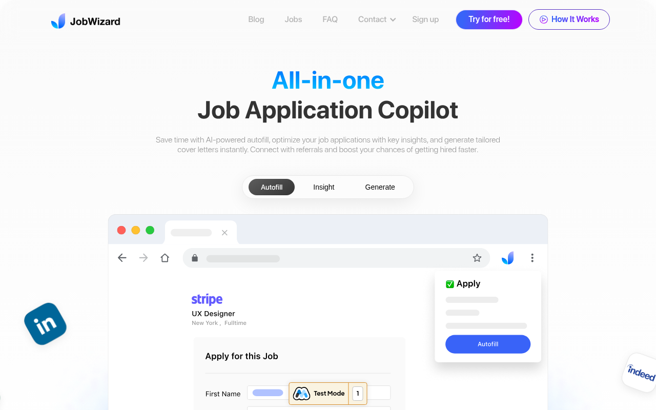 Screenshot of JobWizard: AI-Powered Job Application Automation