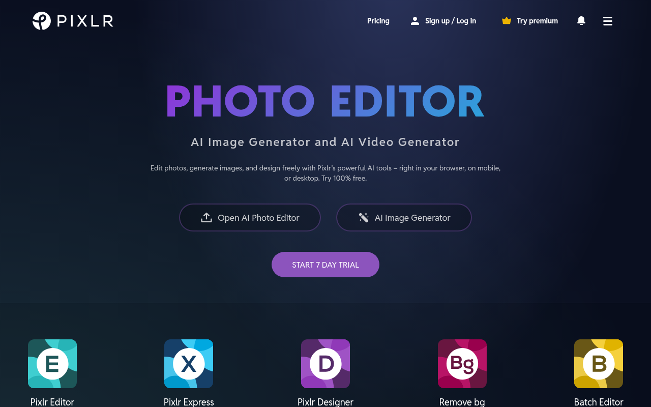 Screenshot of Pixlr: Unleash Your Creativity with AI-Powered Photo Editing & Design
