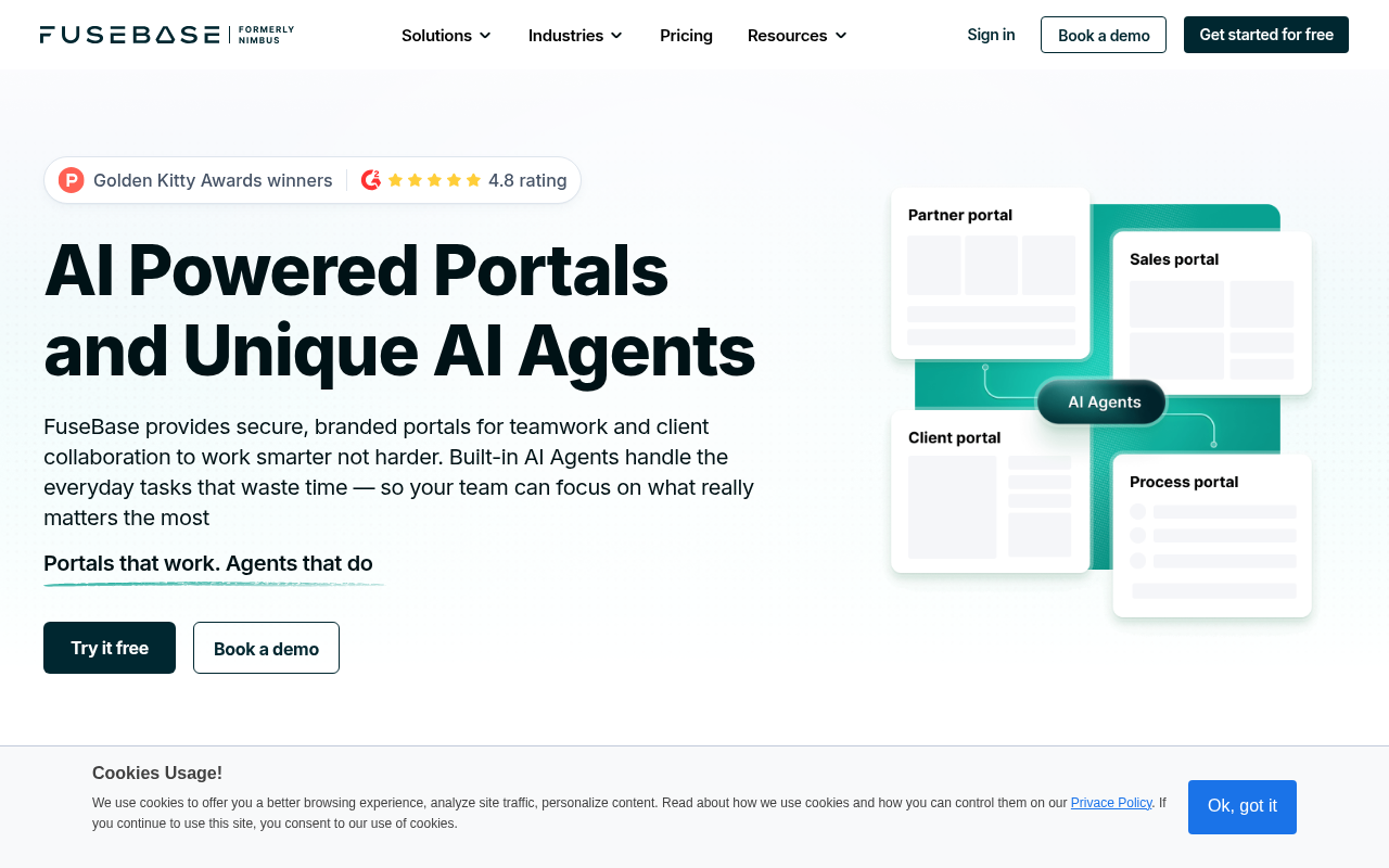 Screenshot of Nimbusweb: AI-Powered Collaboration Portals for Seamless Workflows