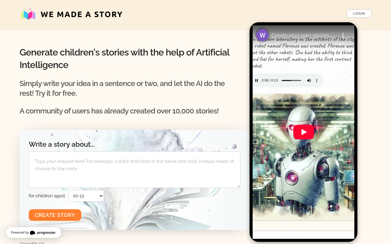 Screenshot of We Made a Story: AI-Powered Children's Story Generator