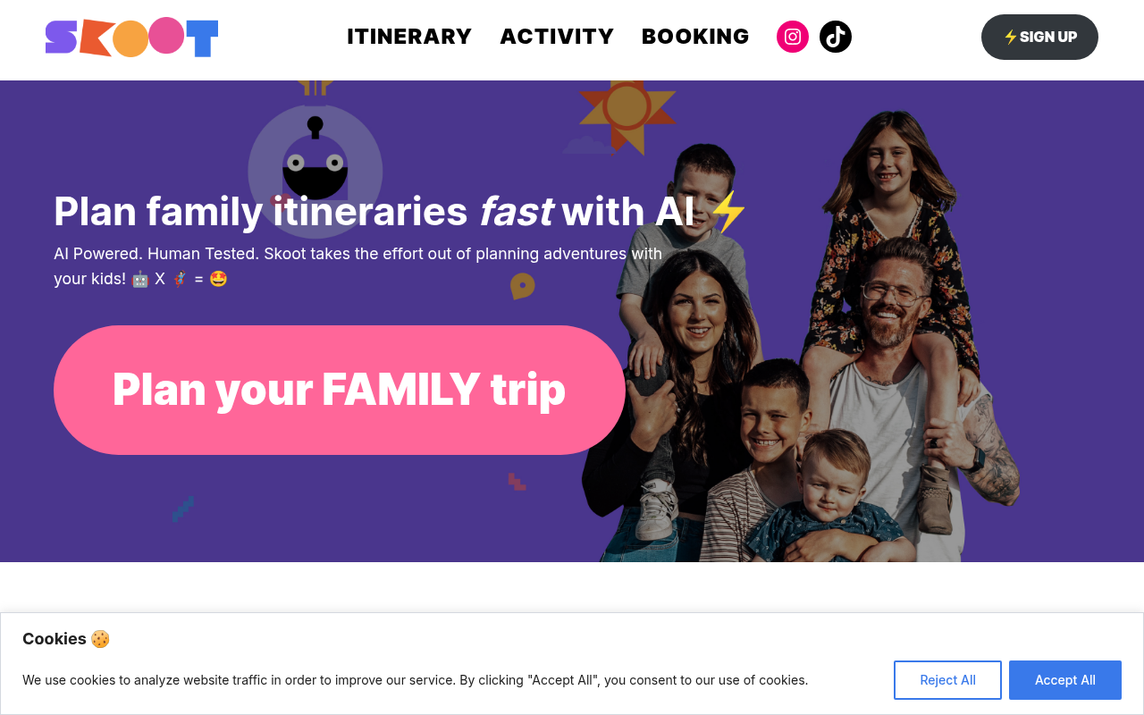 Screenshot of Skoot: AI-Powered Family Travel Planning Made Easy
