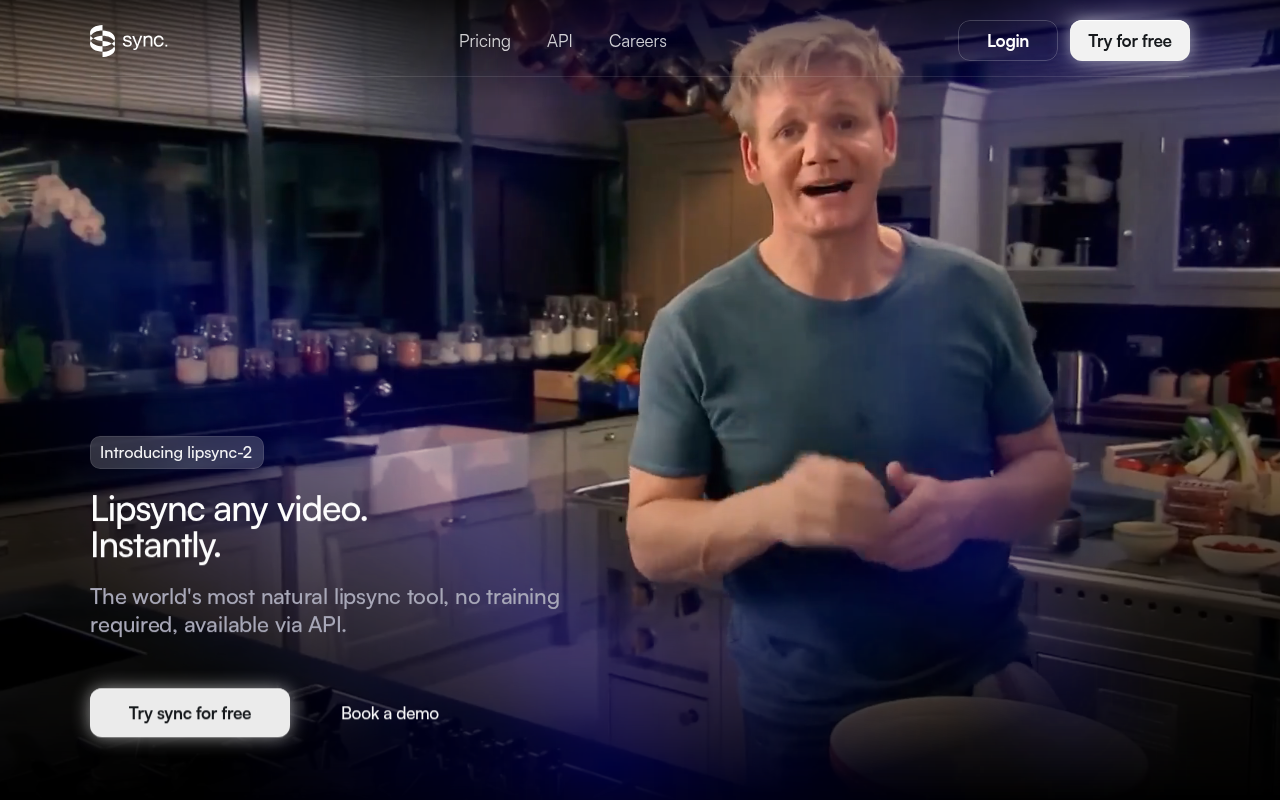 Screenshot of Sync.so: AI-Powered Lip Sync and Video Reanimation for Global Content Creation