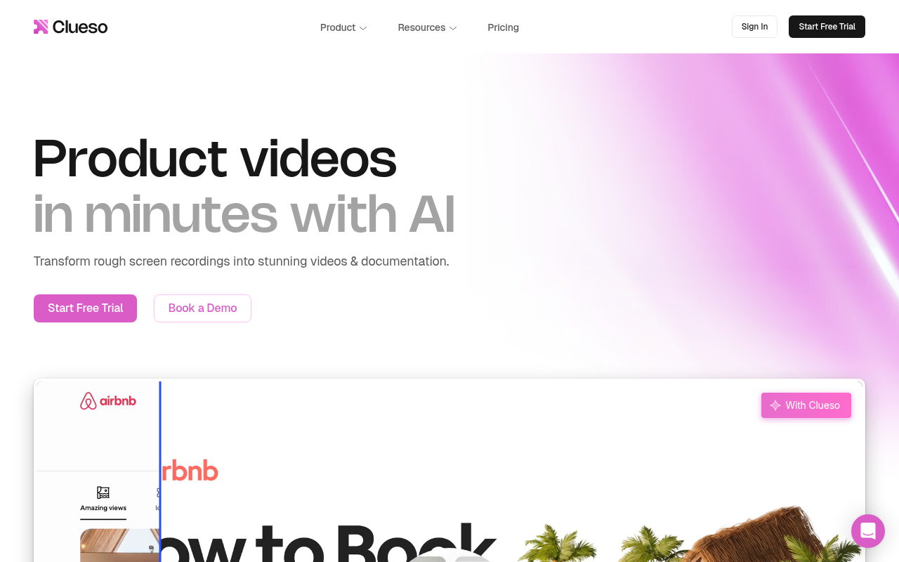 Screenshot of Clueso.io Review: AI-Powered Video Guide Creation Made Easy