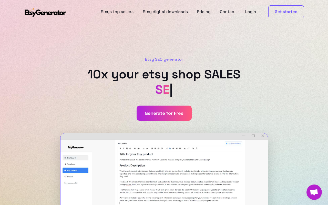 Screenshot of Etsy Success Simplified: A Review of Etsy Generator