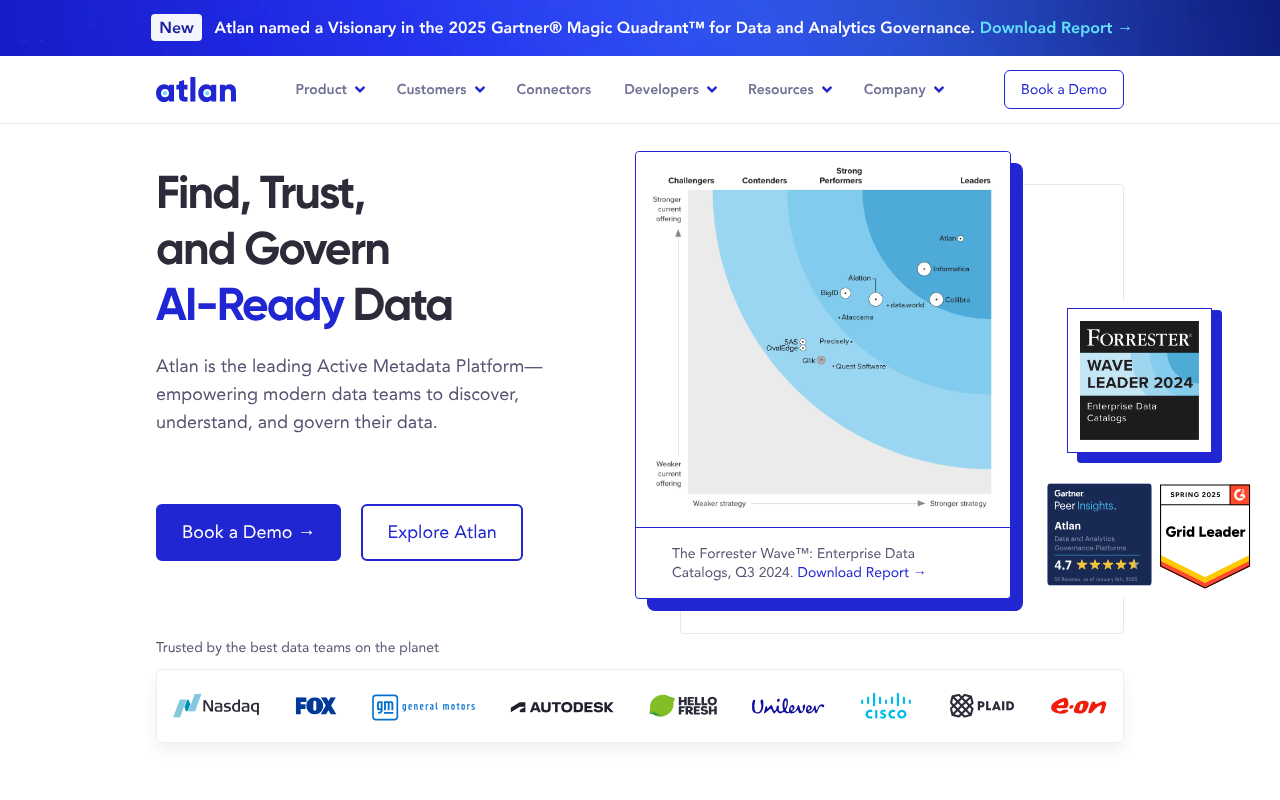 Screenshot of Atlan: The Active Metadata Platform for Modern Data Teams
