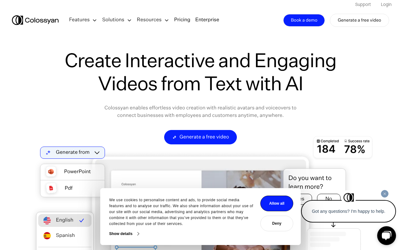 Screenshot of Colossyan Creator: AI Video Made Easy with Real Actors