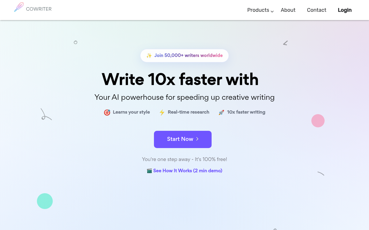 Screenshot of CoWriter AI: Unleash Your Creative Writing Potential