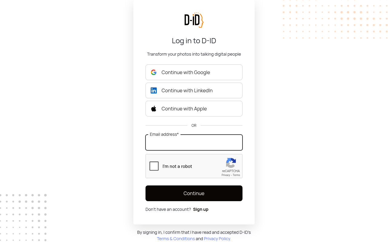 Screenshot of D-ID: Transform Photos into Engaging AI Videos