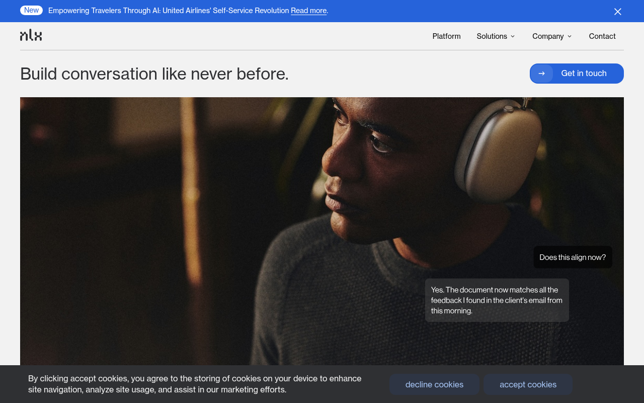 Screenshot of NLX: Build the Future of Conversational AI