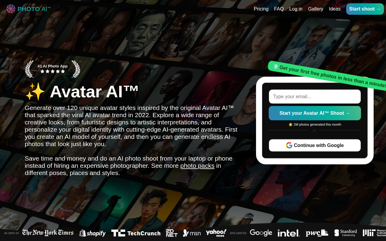 Screenshot of AvatarAI: Transform Selfies into AI-Powered Professional Photos
