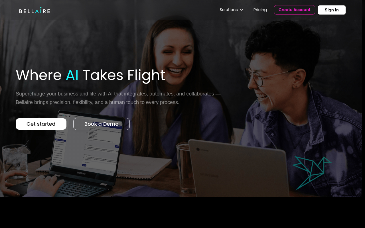 Screenshot of Bellaire AI: Build Intelligent AI Agents for Smarter Automation