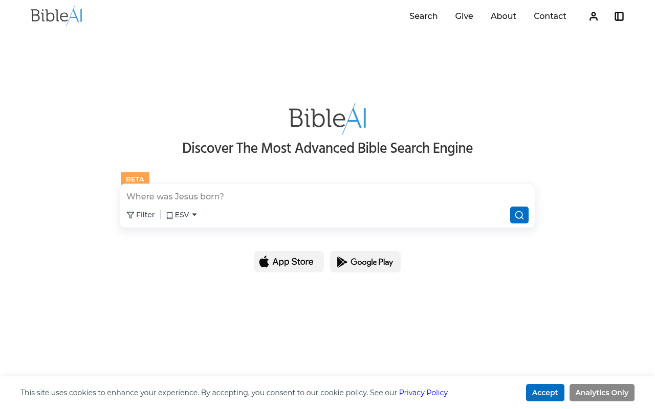 Screenshot of Bible AI: An AI-Powered Exploration of Scripture