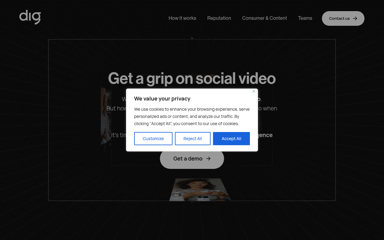Screenshot of Dig: Unveiling Brand Insights with Social Video Intelligence
