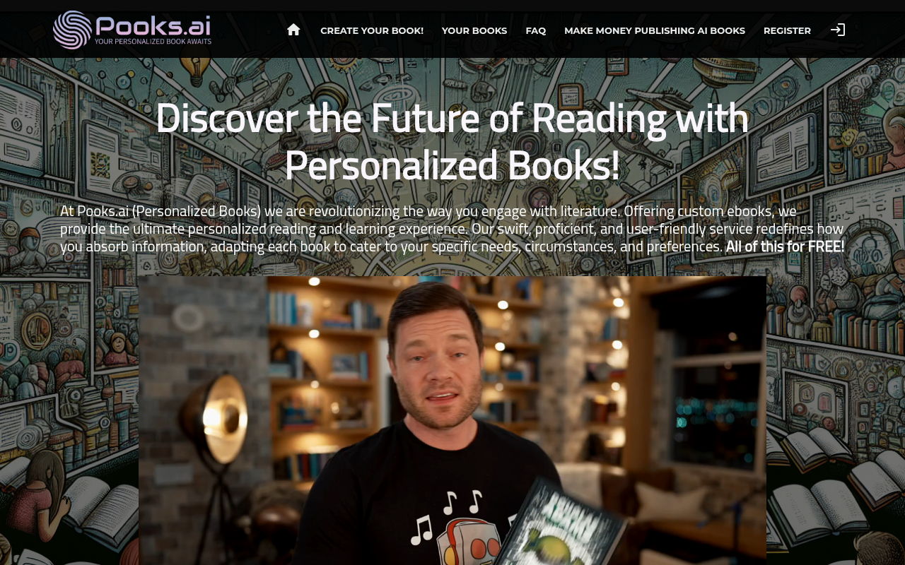 Screenshot of Pooks.ai: Your AI-Powered Personalized Book Creator