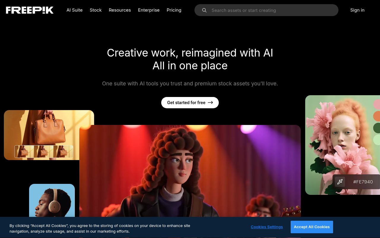 Screenshot of Freepik: Your Go-To Resource for Stunning Graphic Design Assets