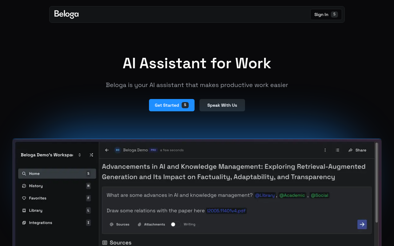 Screenshot of Beloga: The All-in-One AI Search Engine You Need to Know