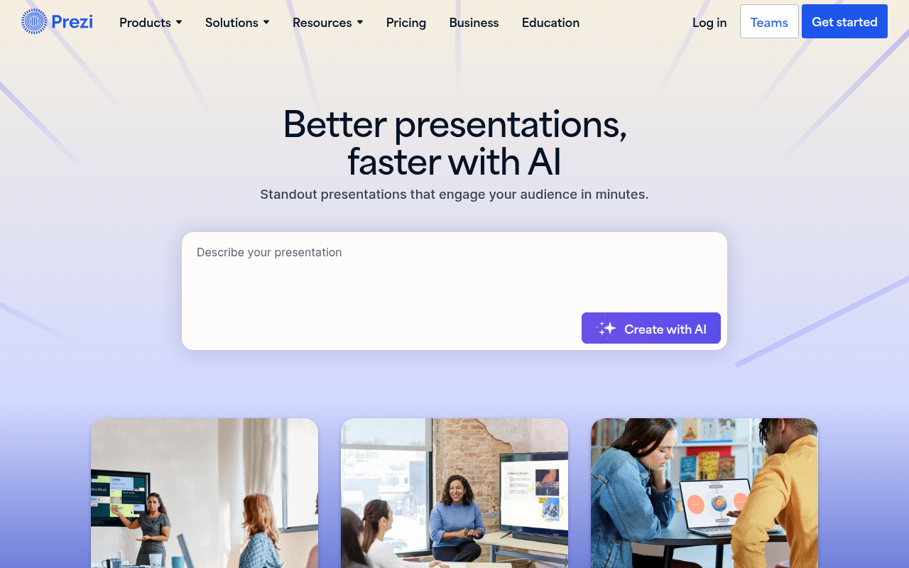 Screenshot of Prezi AI: Revolutionizing Presentations with Effortless Design