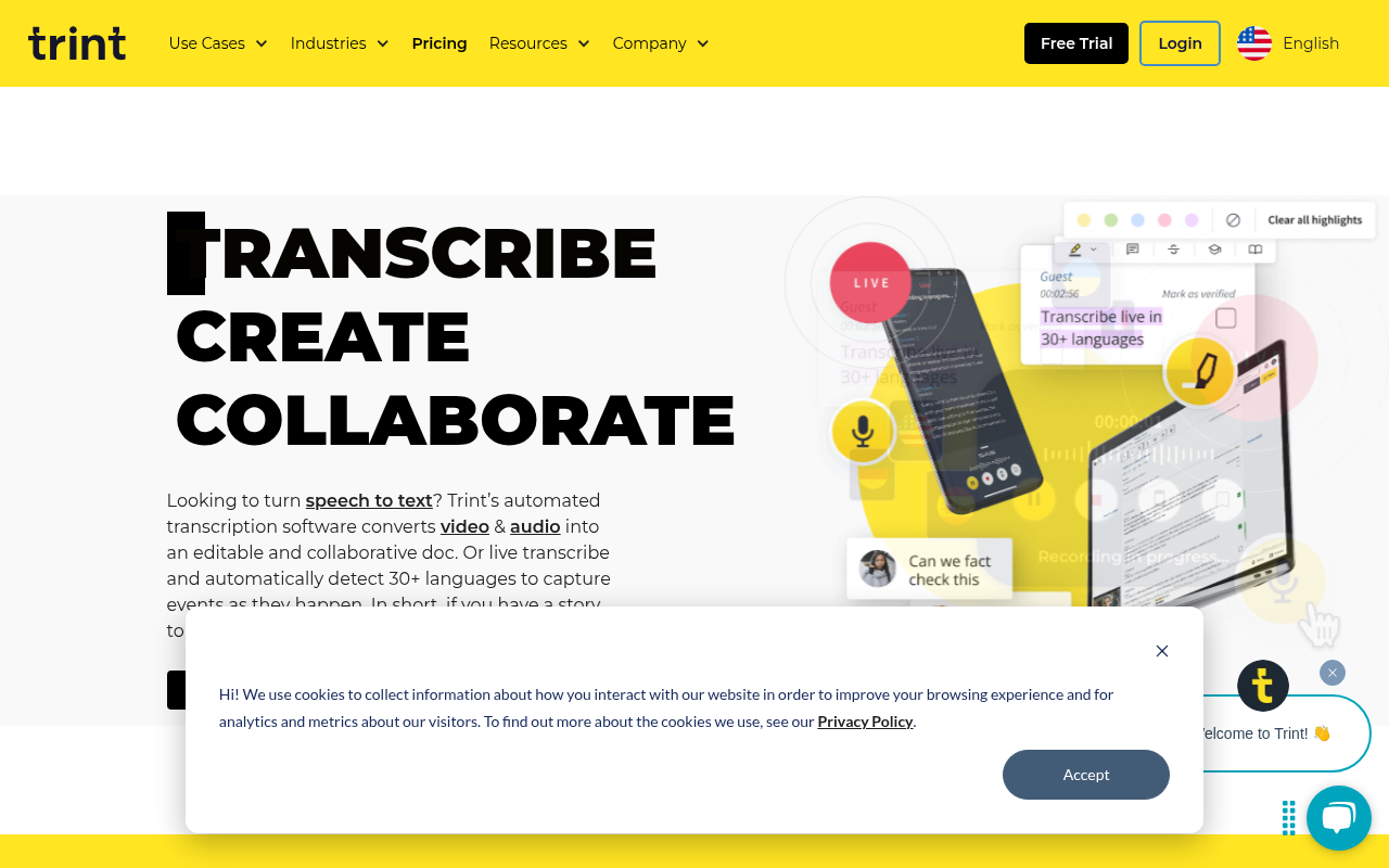 Screenshot of Trint Review: AI-Powered Transcription for Effortless Content Creation