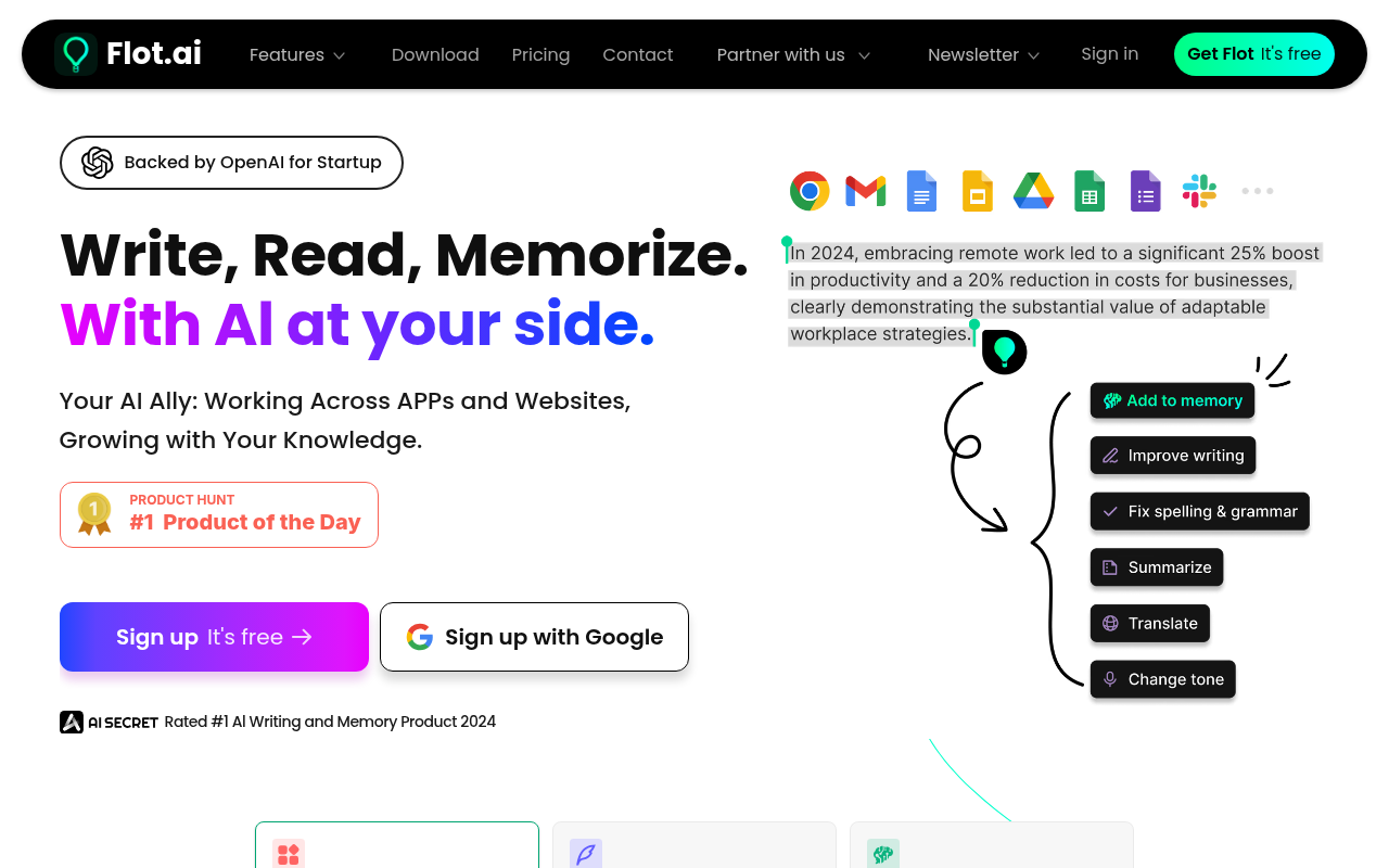 Screenshot of Flot AI Review: Your AI Productivity Partner