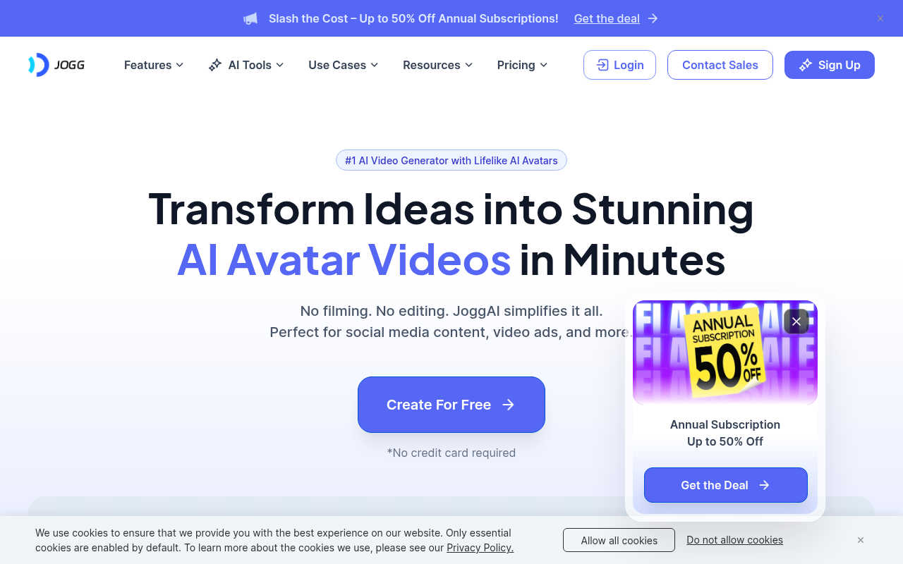 Screenshot of JoggAI Review: Create Engaging Video Ads with AI Avatars