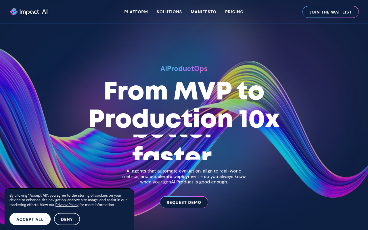 Screenshot of Impact AI: Streamlining AI Development for High-Performing Teams