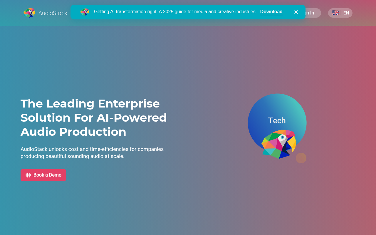 Screenshot of AudioStack: Revolutionizing Audio Production with AI
