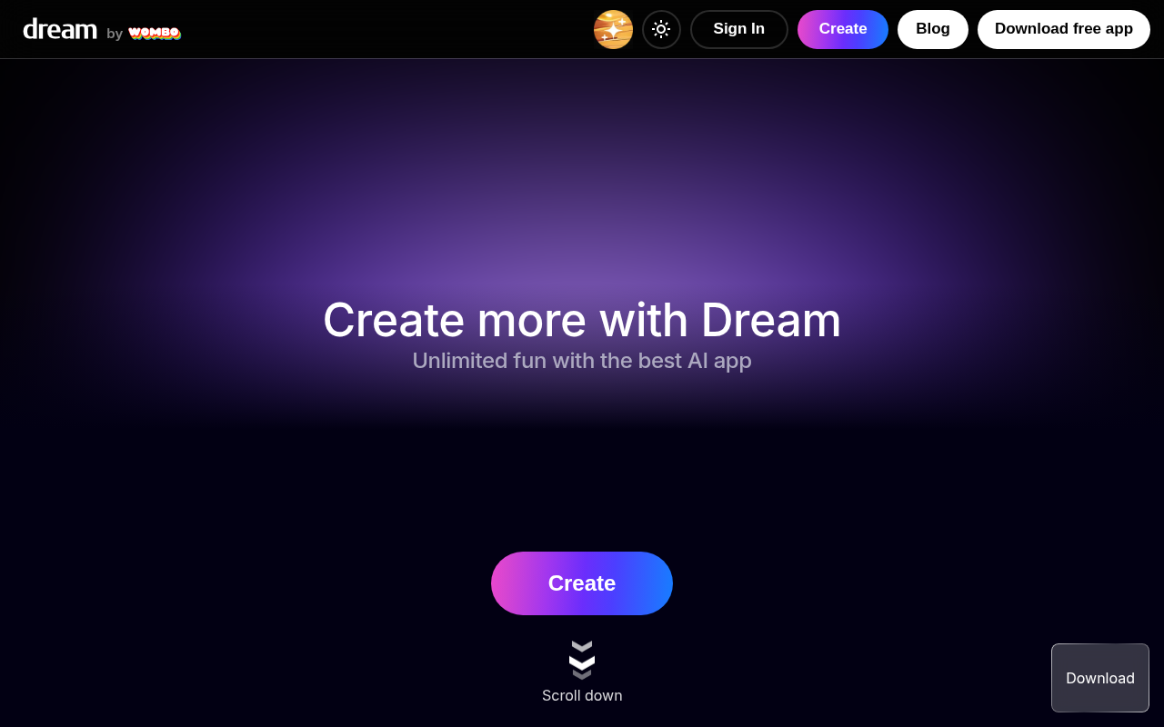 Screenshot of WOMBO Dream Review: AI Art Generation for Everyone