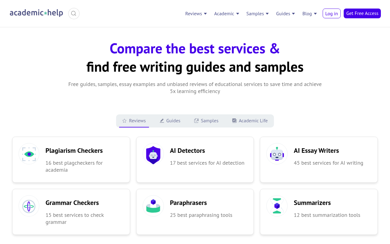 Screenshot of AcademicHelp: Your All-In-One Learning & Homework Resource