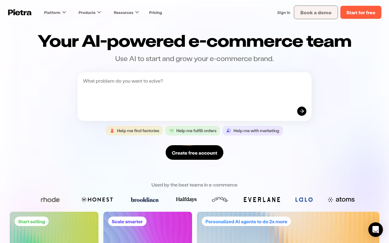 Screenshot of Pietra: The All-in-One Platform for E-commerce Success