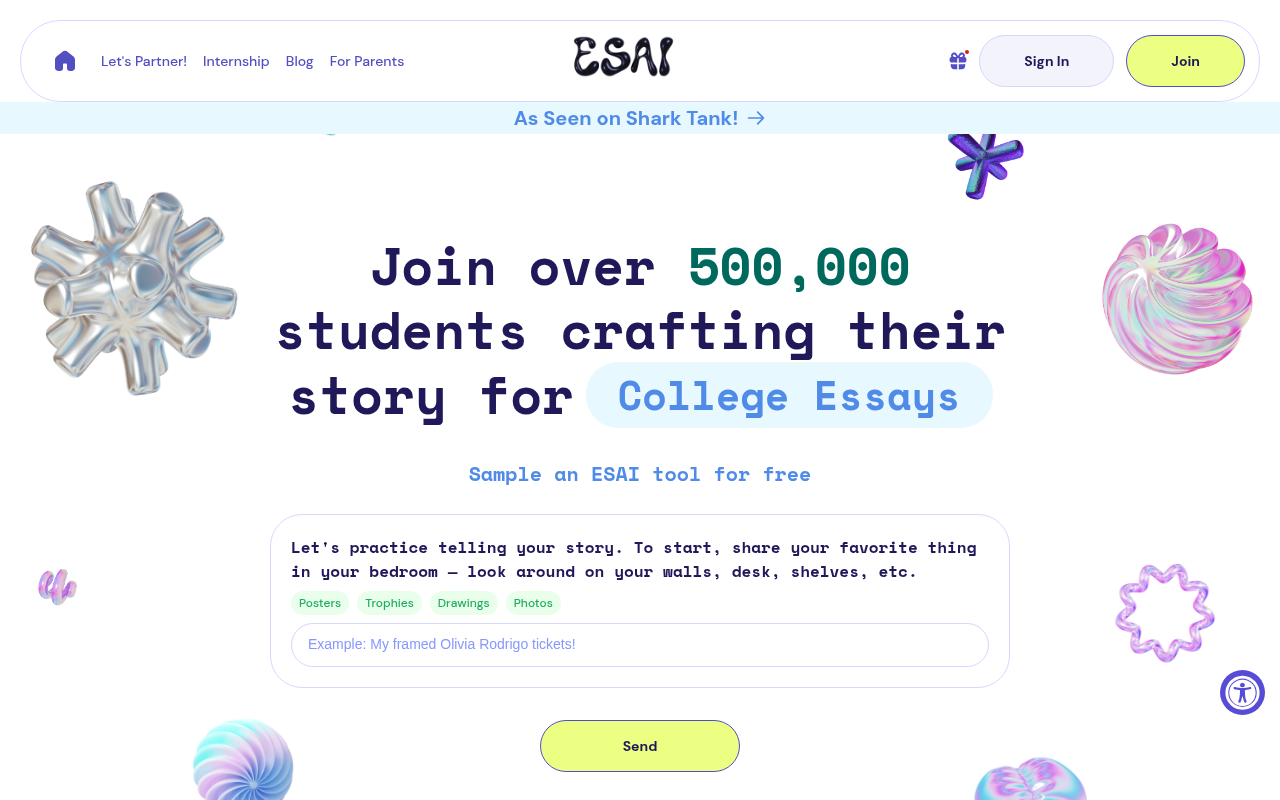 Screenshot of ESAI: Crafting Your Story with AI-Powered Education