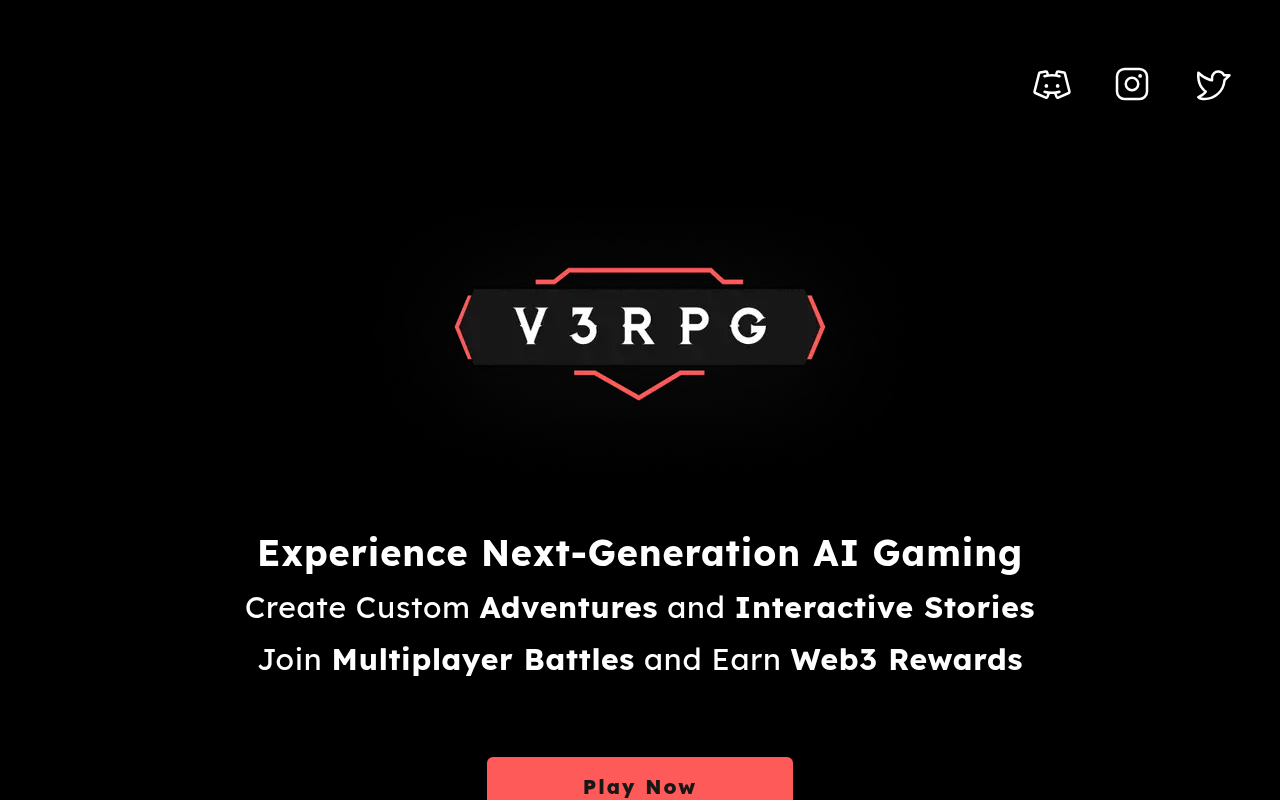 Screenshot of v3RPG: AI-Driven Fantasy Battles & Blockchain Rewards