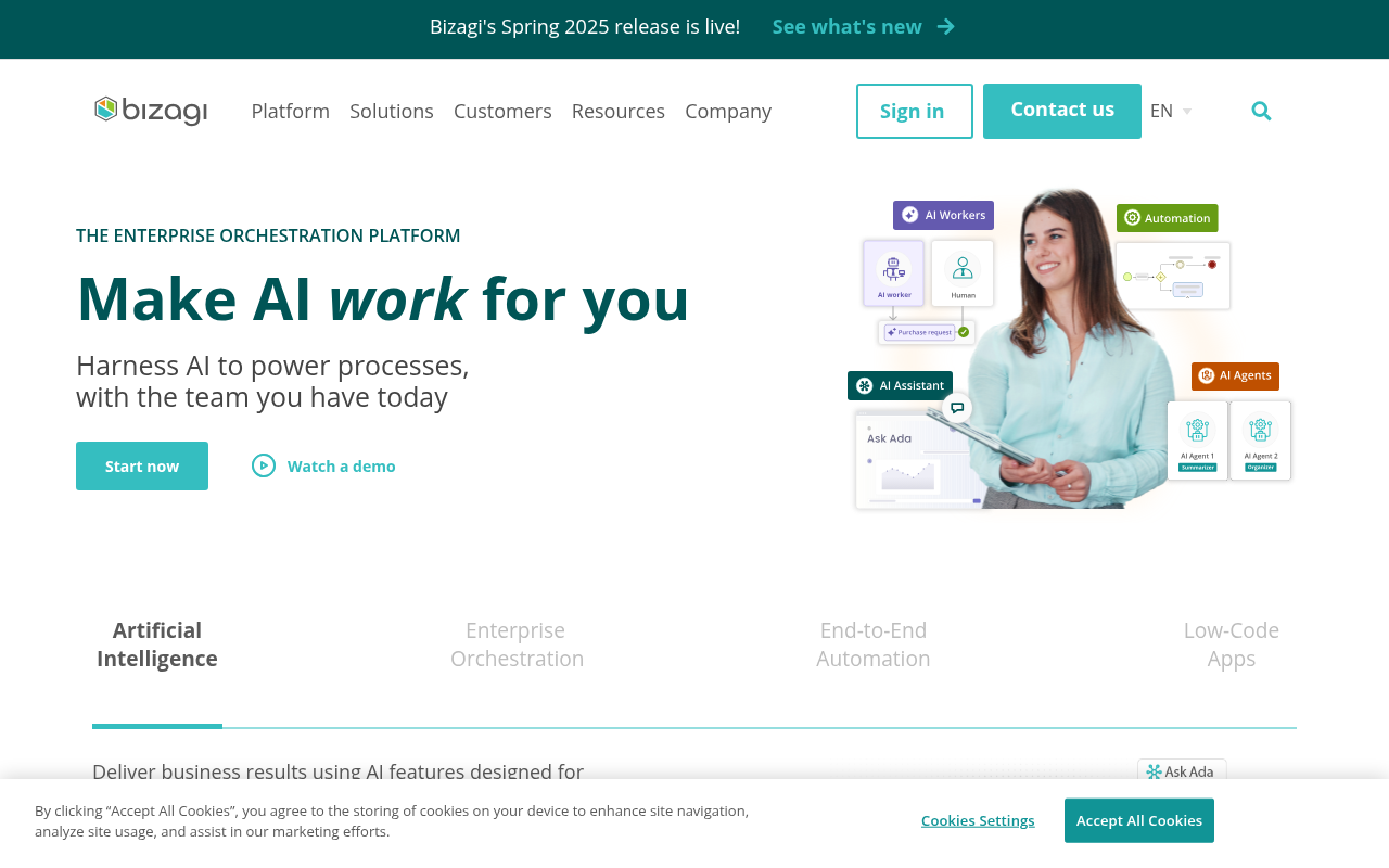 Screenshot of Bizagi: Low-Code Automation for Business Transformation