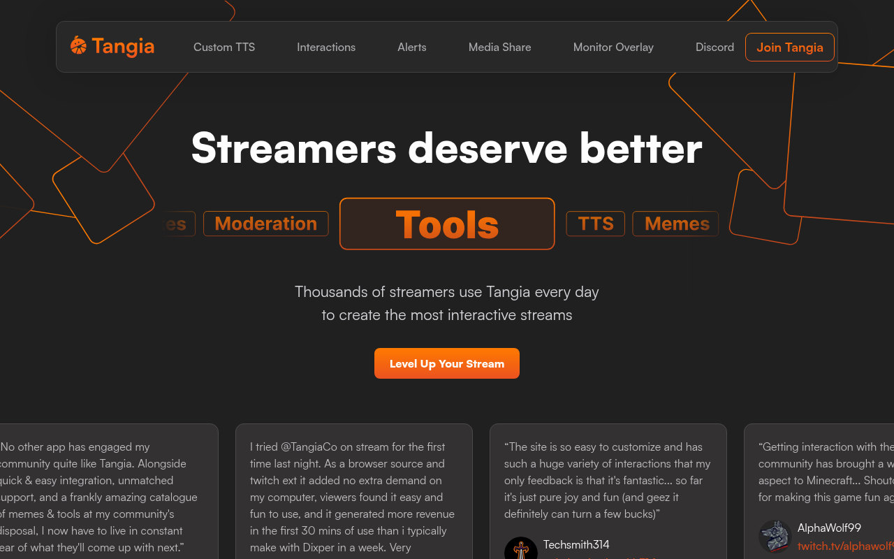 Screenshot of Tangia: Revolutionize Your Stream with Interactive AI