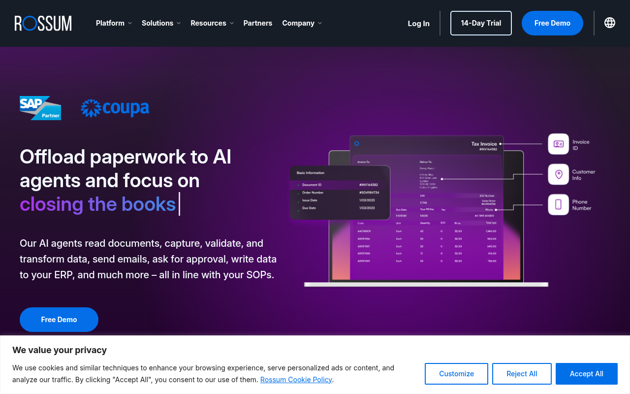 Screenshot of Rossum AI Review: Streamlining Invoice Processing with AI
