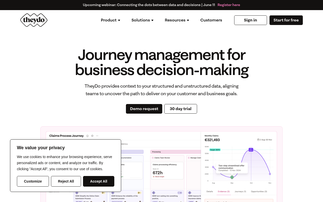 Screenshot of TheyDo: Your Collaborative Hub for Customer Journey Management