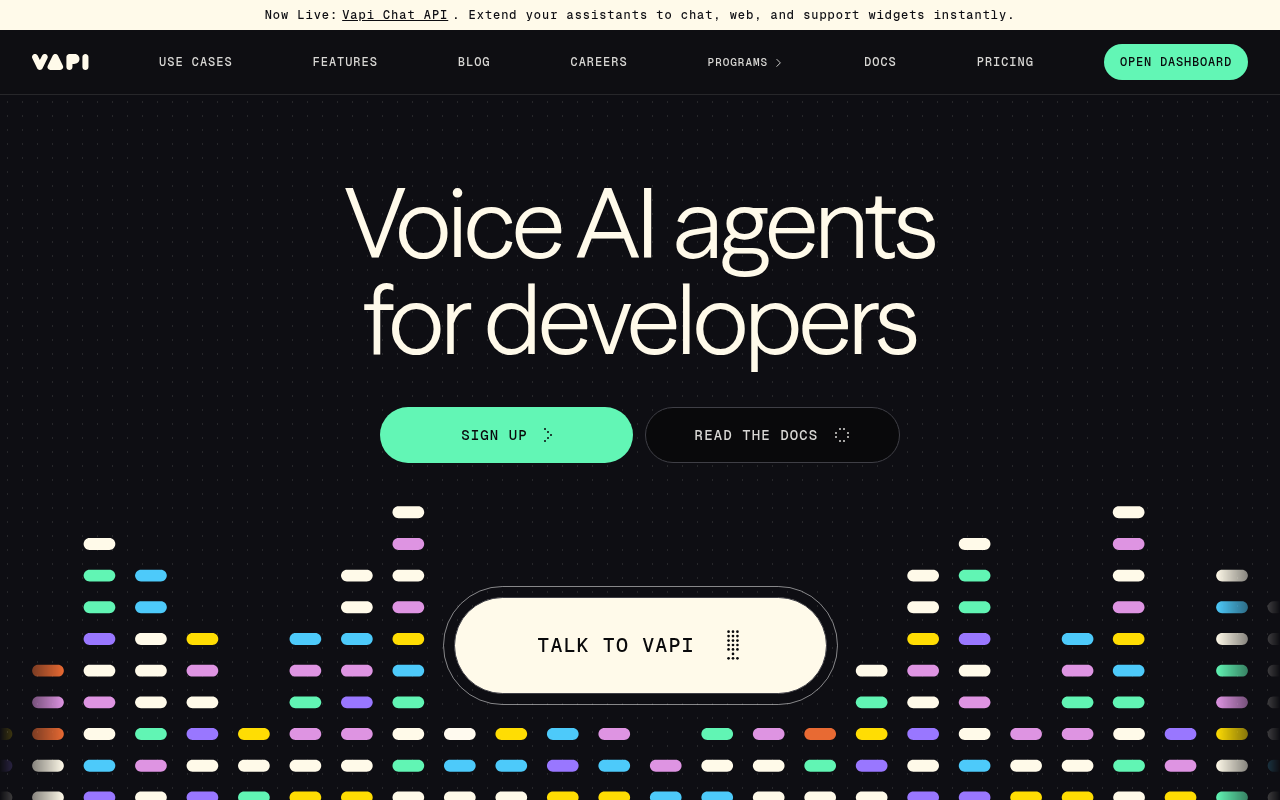 Screenshot of Vapi: Your Fast Track to Building Voice AI Agents