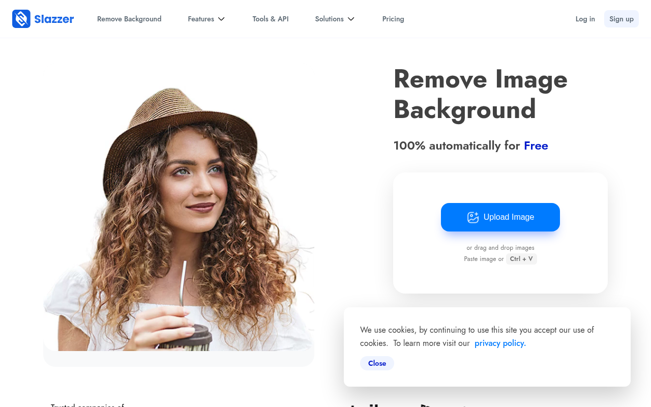 Screenshot of Slazzer Review: Effortless Background Removal with AI
