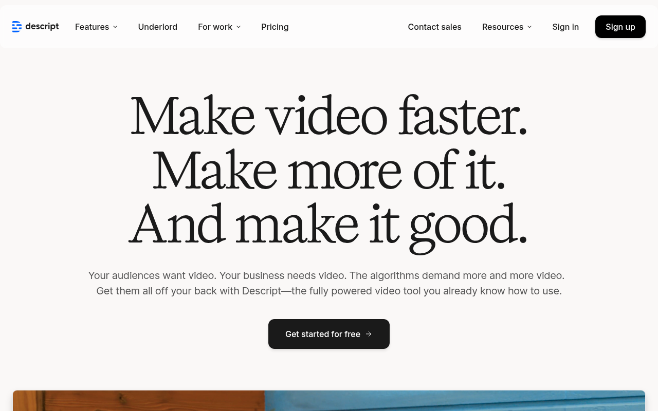 Screenshot of Descript Review: AI-Powered Video & Podcast Editing for Everyone