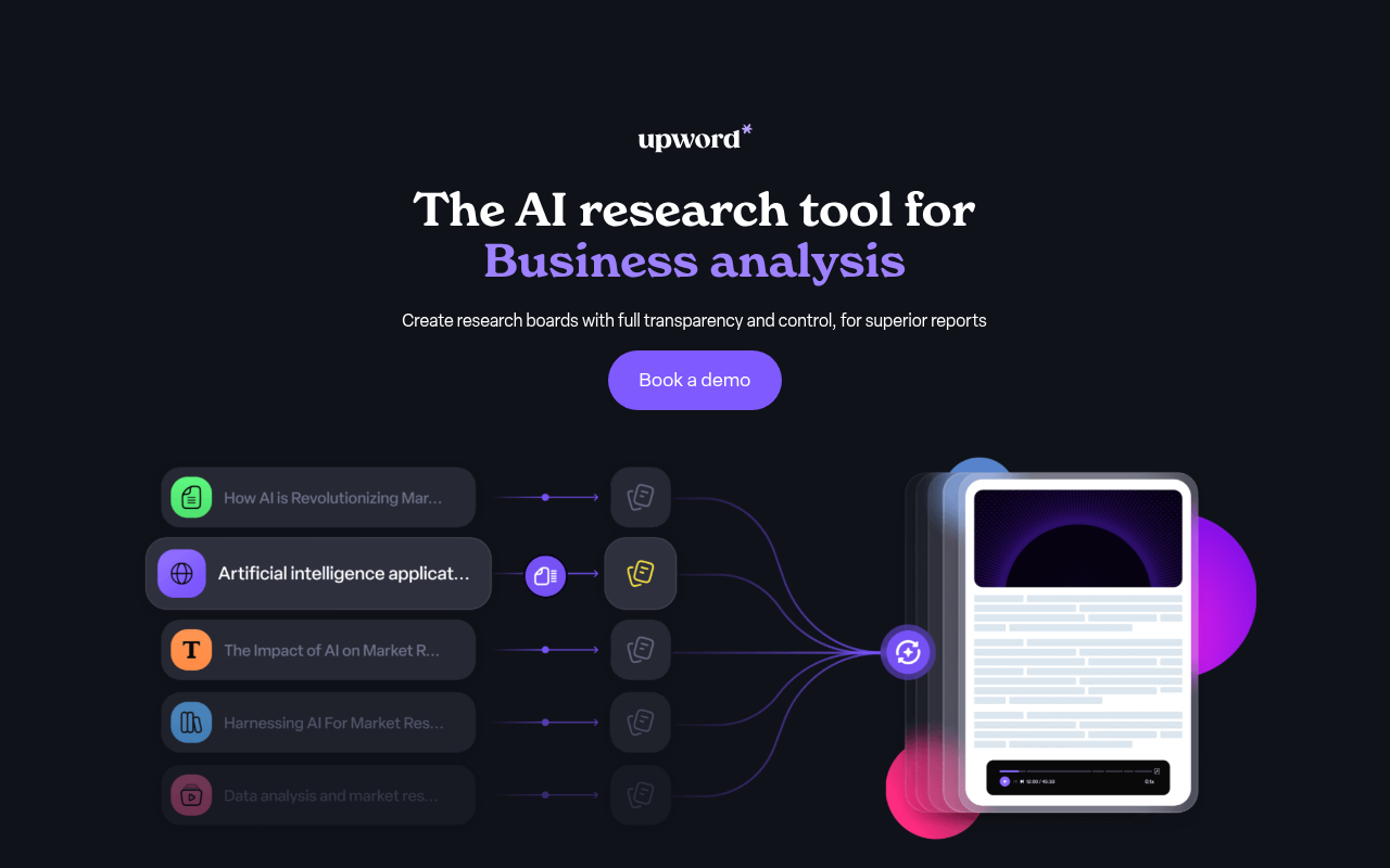 Screenshot of Upword: AI Research, Reimagined - Take Control of Your Knowledge